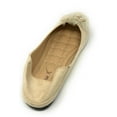 thumbnail image 2 of Victoria K Women's Foldover Sueded Faux Fur Gold Bow Ballerina Flats, 2 of 7