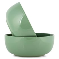 Elanze Designs Bistro Glossy Ceramic 8.5 inch Pasta Bowls Set of 2, Sage Green