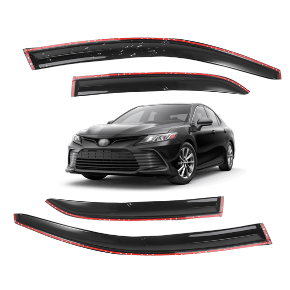 Celepoir 4Pcs For 18-24 8th Gen Toyota Camry Jdm 3D Mugen Style Window Visors Rain Guards