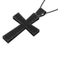 thumbnail image 3 of Dazzlingrock Collection Round Black Diamond Religious Cross Pendant for Men with 18 Inch Silver Chain (0.90 ctw, Color Black, Clarity Opaque) in Black Plated 14K White Gold, 3 of 5