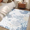 thumbnail image 5 of Summer Ocean Washable Area Rugs 2.7'x5', Blue Grey Shell Coral Turtle Starfish Marine Life Low Pile Throw Living Room Rug Non-Slip Sturdy Edge Binding Carpet for Indoor Entryway Bedside Kitchen, 5 of 9