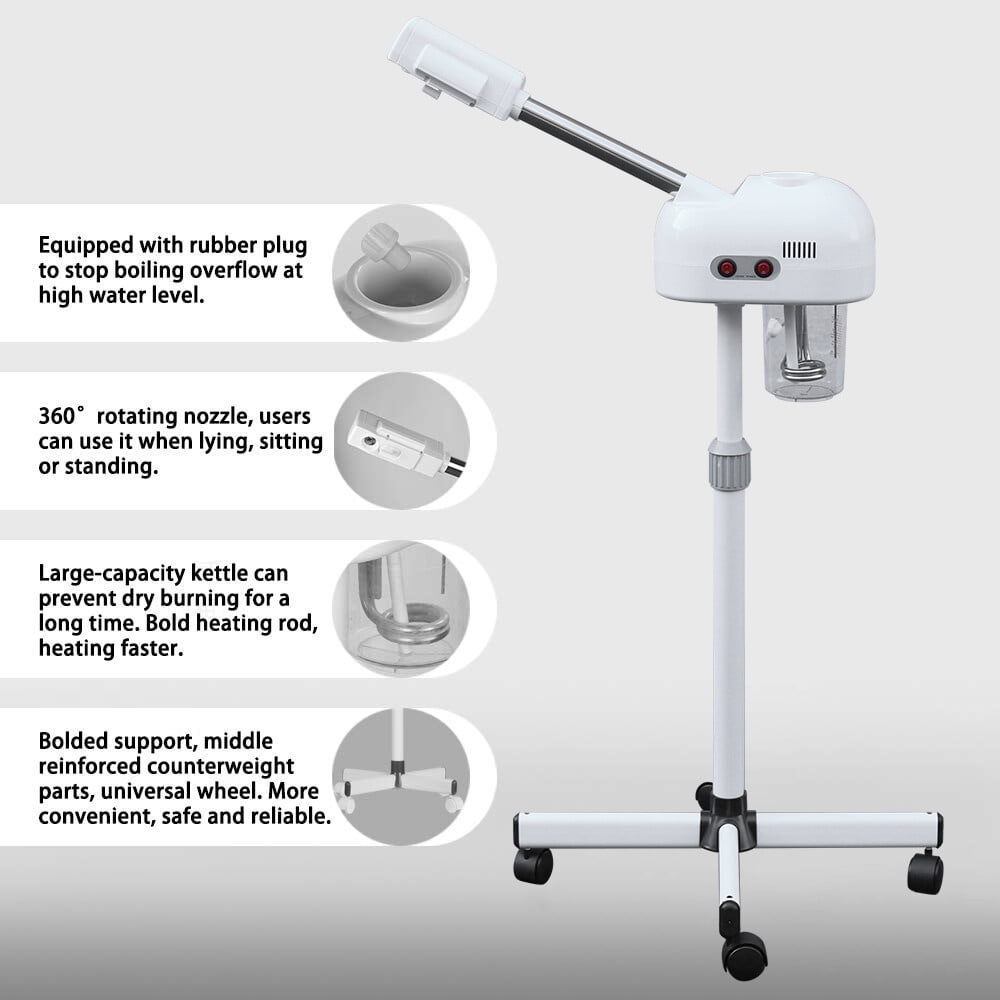 Ozone Facial Steamer 800W – Professional Hot Mist Machine for Home & Salon, Height Adjustable 44-52", 360° Rotating Nozzle, Deep Hydration, Blackhead Remover, Skin Rejuvenation (110V US Plug)