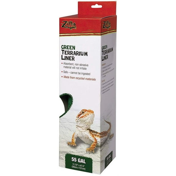 Zilla Green Terrarium Liner [Reptile, Cage Carpets] 55 Gallon Tanks - (11.75"L x 47.5"W)