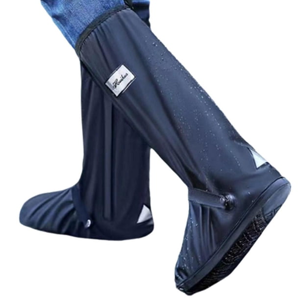 Wartleves Fundas para zapatos de lluvia para ciclismo al aire libre, de tubo alto y grueso, para acampar al aire libre, impermeables.
