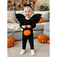 thumbnail image 6 of RUINIXCW Newborn Baby Girl Boy Halloween Bat Costume Infant Baby Girl Photoshoot Birthday Party Cosplay Outfit Romper and Dot Pants Headband Wing Set, 6 of 10