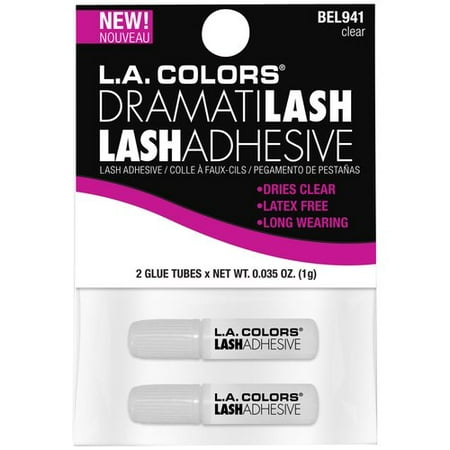 (4 Pack) L.A. Colors Dramatilash Lashadhesive Clear Eyelash Glue, 0.035 oz, (Pack of