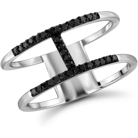 JewelersClub Black Diamond Accent Sterling Silver H Ring