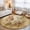 Sepia, Rose, Sage, Antique, variant on Round Rugs 3Ft, Botanical Ferns Round Area Rug Washable Indoor Throw Carpet, Romantic Roses Florals Butterfly Distressed Small Non Slip Circle Rug for Bedroom Living Room Home Decor Aesthetic