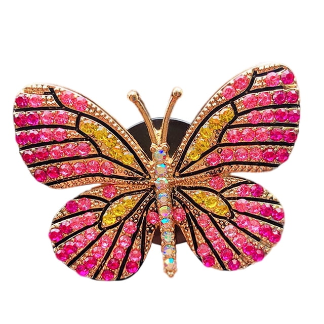 koolsoo Butterfly Car Vent Clips Car Interior Decor Universal Car Diffuser Vent Clip Pink