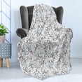 thumbnail image 4 of Floral Soft Flannel Fleece Throw Blanket, Damask Antique Baroque Curls Classic Old Fashioned Royal Revival, Cozy Plush for Indoor and Outdoor Use, 70" x 90", Grey Pale Blue White, by Ambesonne, 4 of 5