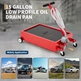 thumbnail image 4 of Memoryfield 15 Gallon Oil Drain Pan with Manual Pump, Rolling Oil Drain Tank with 8 ft Hose & Folding Handle, for Cars, SUVs, Trucks, RVs & Buses, Red, 4 of 7