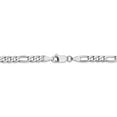 thumbnail image 3 of Leslie's Real 14kt White Gold 4mm Flat Figaro Chain Chain Bracelet; 8 inch; for Adults and Teens; for Women and Men, 3 of 4