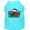 Christmas Screenprinted Dog Shirt, "Don't Stop Believin"