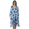 thumbnail image 1 of Moomaya Womens Georgette Short Beach Kaftan Beachwear Bikini Coverup Midi Dress, 1 of 6