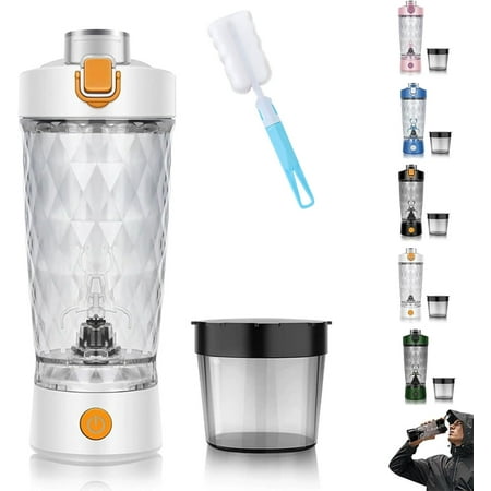 

ProBlend One-Touch Shaker – Smooth Protein Mix Anywhere 22oz Portable Electric Protein Shaker Bottle with Powder Box Water Drink Mixer Portable Bottles for Gym Sport (White)