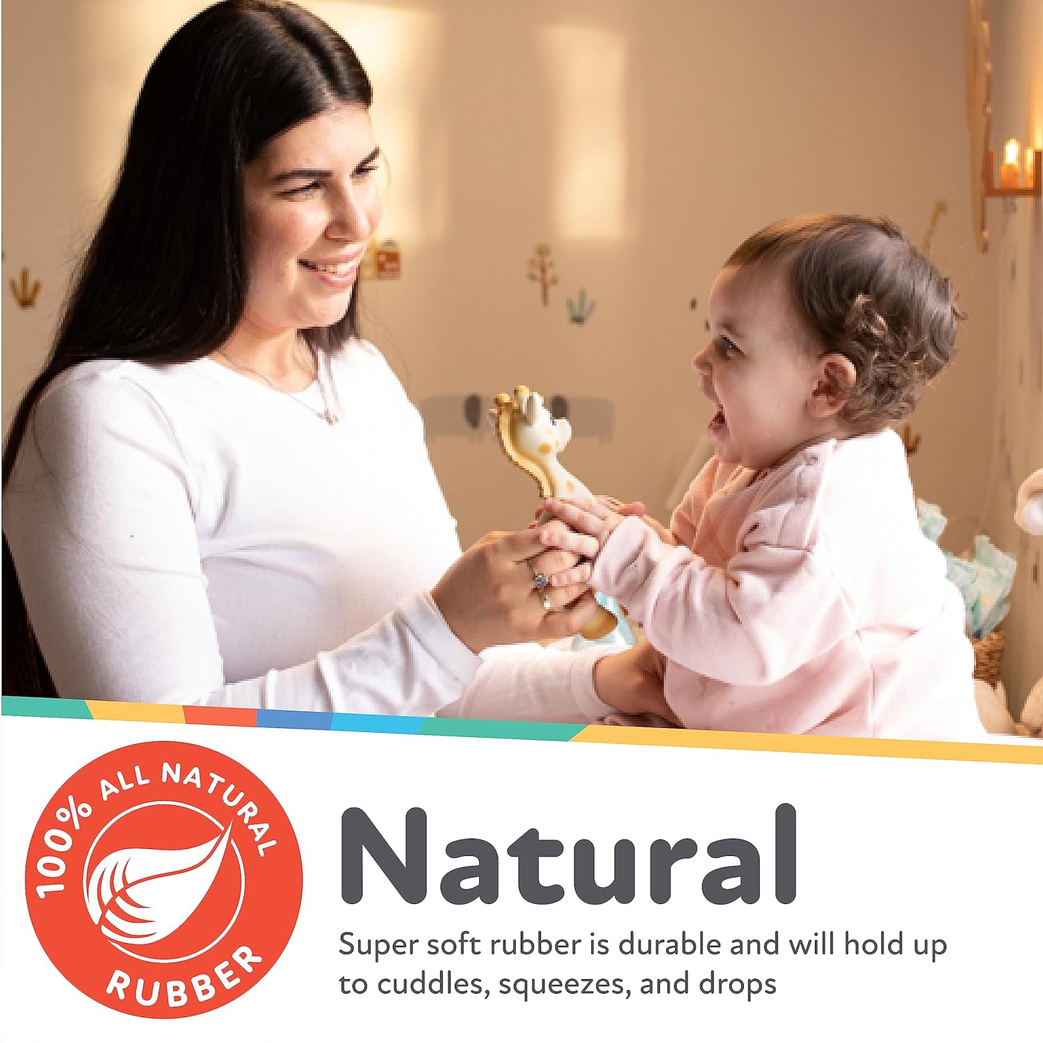 Nuby Jackie the Giraffe Natural Rubber Teething Toy photo 3