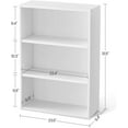 VASAGLE 3Tier White Bookcase, Adjustable Shelves Furniture for Bedroom Space