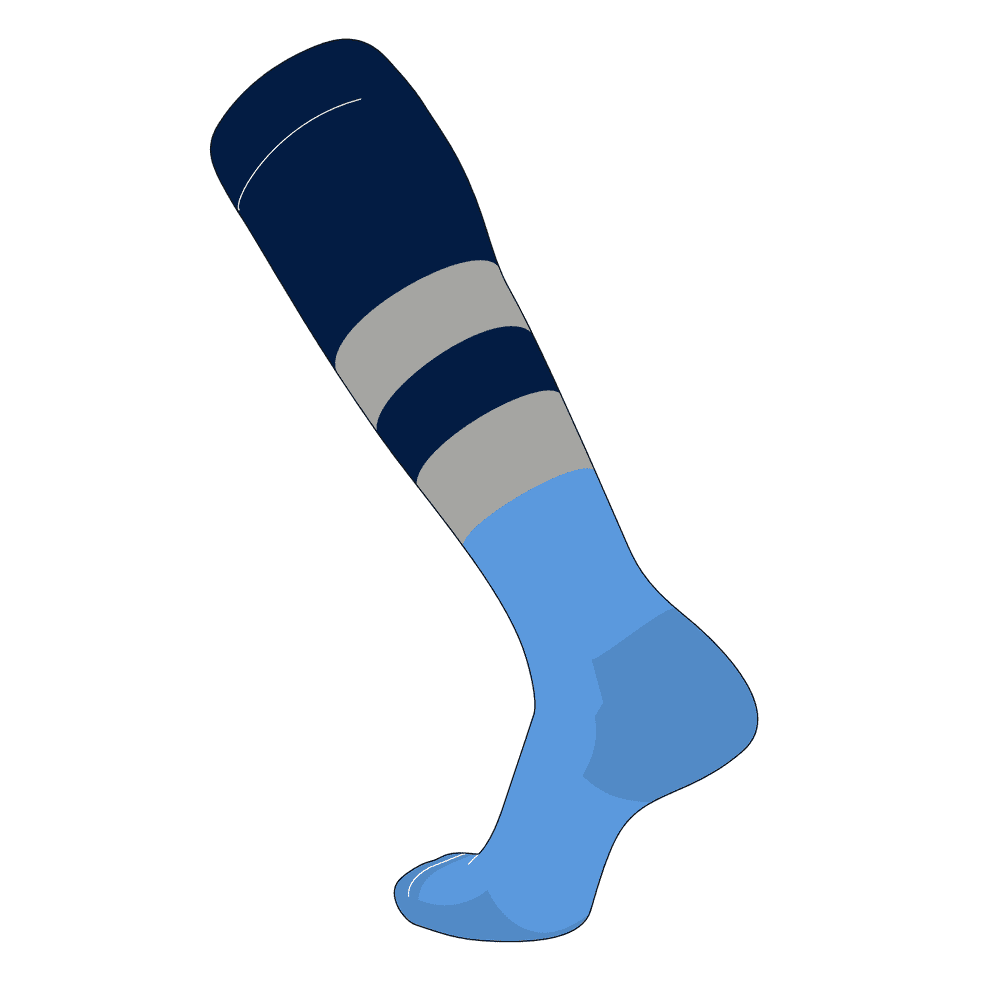 TCK TCK Elite Baseball Football Knee High Striped Socks (G) Navy