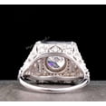 thumbnail image 4 of Square Halo Diamond Engagement Ring, Double Prong Diamond Ring, Solitaire With Accents Ring, Hidden Halo Ring, Surprise Diamond Wedding Ring, 925 Sterling Silver, 2.5 Ct Simulated Diamond, 4 of 4