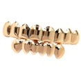 thumbnail image 3 of 18k Chapado En Oro Hip Hop Dientes Superiores Inferiores Bisutería Oro Rosa SM SunniMix Gorro de dientes de oro, 3 of 3