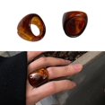 thumbnail image 2 of AOOOWER Unique Brown Resin Ring Jewelry Trendy Brown Resin Ring Crafted For Individualistic Style And Simplistic Elegances, 2 of 10