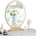 thumbnail image 3 of Gymax Hollywood Vanity Lighted Makeup Mirror Remote Control 4 Color Dimming Gold, 3 of 9