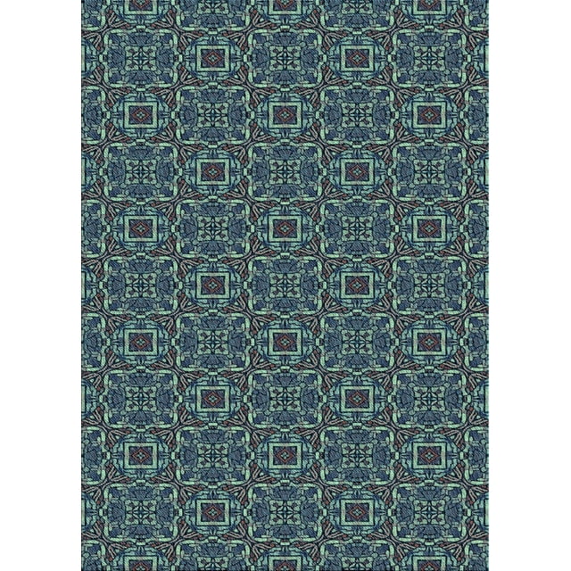 Ahgly Company Machine Washable Indoor Rectangle Transitional Dark SlateGray or Dark SlateGrey Green Area Rugs, 2' x 5'