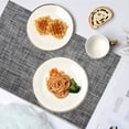 thumbnail image 3 of SMIXLN Placemats Set of 4, Vinyl Woven Place Mats for Kitchen Table Indoor/Outdoor, Washable Placemat Wipeable Dining Table Mats, Gray, 12x18 Inch, 3 of 8