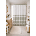 thumbnail image 5 of Serafina Home Striped Sage Green And White Fabric Shower Curtain: 100% Cotton Luxury Hotel With Detailed Decorative Weave For Bathroom 70" x 72", 5 of 11