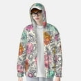 thumbnail image 6 of Rocae Skull and Flowers Print Breathable Sun Protection Hoodie Quick-Dry Lightweight Long Sleeve Hoodie Unisex Running Sports Shirt Medium, 6 of 9