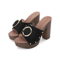 thumbnail image 3 of BLISSFUL STEP Women's Platform Block High Heels Buckle Slip on Sandals Black (Size 9.5), 3 of 8