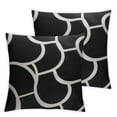 thumbnail image 2 of COMIO  Decorative Zippered Throw Pillow Cover , Soft Cozy Black and White Geometric Pattern Square Cushion Case for Sofa Couch Bedroom Car, Vintage Geometry 2 pcs White, 2 of 6