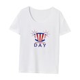 thumbnail image 3 of Camiseta de mujer de verano moda streetwear cuello redondo camisa para vacaciones deportes trabajo, 3 of 7