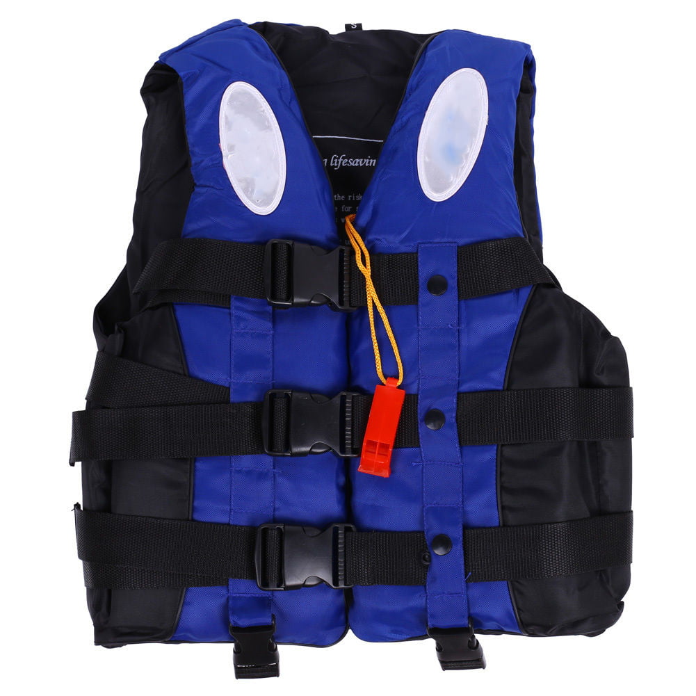 Adult Kids Life Jacket Swimming Buoyancy Aid Polyester Vest Float Whistle HOT 