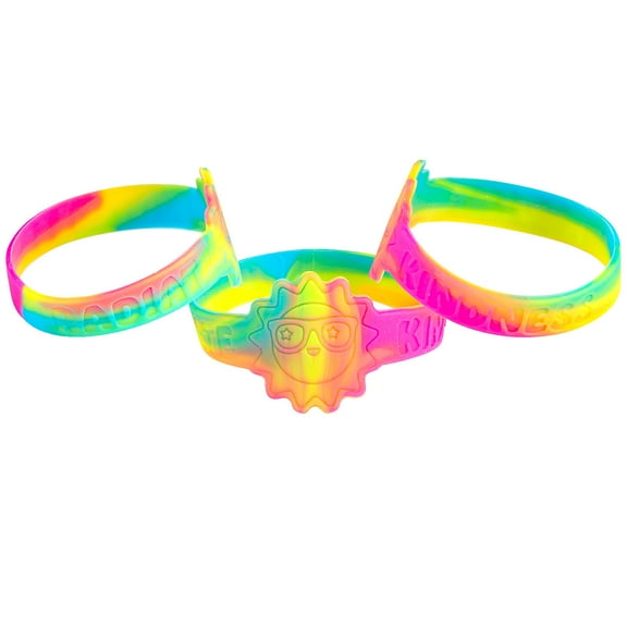 Fun Express Kindness Rubber Bracelets - 24 Pieces
