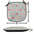 thumbnail image 4 of Quatrefoil Chair Seating Cushion, Traditional Tile Pattern Clovers Lattice Oriental Art Print, Soft Seat Pads for Office with Anti-slip Backing, 16"x16", Blue Green, by Ambesonne, 4 of 7