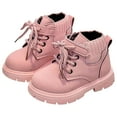 thumbnail image 4 of CAICJ98 Toddler Boys Girls Short Boots Kids Outdoor Waterproof Hiking Ankle Booties Non-Slip Combat Boots Kids Pink,6(Toddler/Little Kid), 4 of 7
