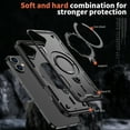 thumbnail image 5 of Dteck for iPhone 16 Case, Magnetic for Car Holder Mount Holder 360 Degree Rotated Kickstand Ring Heavy Duty Protection Hard Rugged Protective Phone Cover, Black, 5 of 6