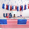 thumbnail image 4 of yulier 2 Pcs 4th of July Tablecloth, Patriotic American Flag Table Cloth, Plastic Disposable Rectangle Stars and Stripes Table Cover for Memorial Day Independence Day Decorations, 54" x 108", 4 of 6