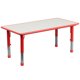 thumbnail image 1 of 23.625 '' W x 47.25 '' L Mesa de actividades rectangular de plástico rojo ajustable en altura con tapa gris Flash Furniture YU-YCY-060-RECT-TBL-RED-GG, 1 of 2