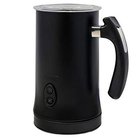 Ovente Electric Milk Frother, 5 oz for Frothing, 10 oz for Heating, Double-Wall Insulated, Frothing & Heating Whisks, Auto Shut-Off, Black (Best Soy Milk For Frothing)