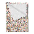 thumbnail image 2 of Alphabet Soft Flannel Fleece Throw Blanket, Composition of Cut Style Bi-Color Geometric Letters on a Plain Background, Cozy Plush for Indoor and Outdoor Use, 50" x 60", Multicolor, by Ambesonne, 2 of 5