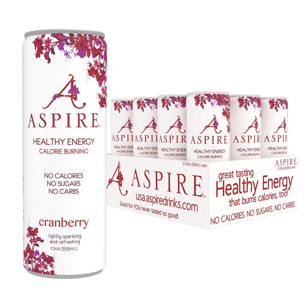 Aspire Healthy Energy Drink, Cranberry, 12 fl oz 12-Pack - Walmart.com