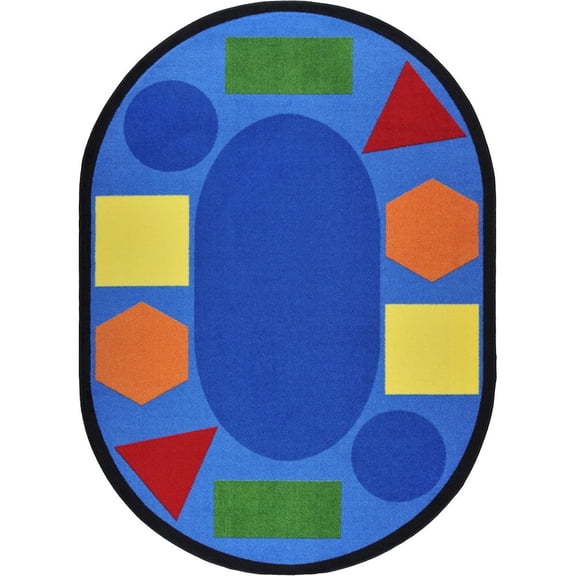 Sitting Shapes 7'8" x 10'9" Oval area rug in color Multi