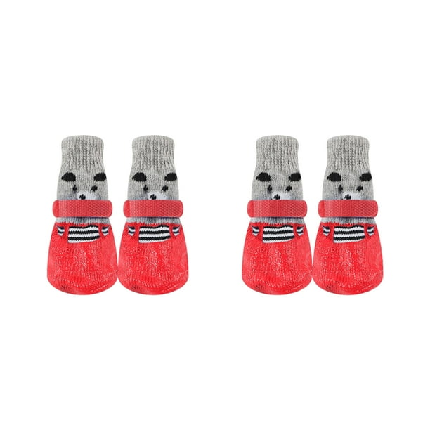 Billuyoard 2 pares de calcetines pequeños para mascotas Animal transpirable elástico impermeable calcetín para botas caminar senderismo zapato Suministros para perros Rojo L