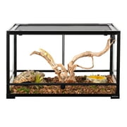 REPTI-ZOO Reptile Knock Down Glass Terrarium with Double Hinge Door 30" x 18" x 18"35 Gallon)