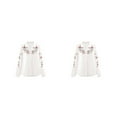 thumbnail image 1 of Minnieouse Camisas de mujer Camisa blanca de moda Blusa de fiesta de negocios elegante de manga larga con bordado vintage Type1 NO1, 1 of 6