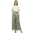 thumbnail image 5 of Phagun Women's Elastic Waist Cotton Green Fisherman Pants Boho Gypsy Harem-S, 5 of 6