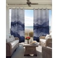 thumbnail image 4 of Navy Blue Ombre Mountain Blackout Curtains 39 Inches Long for Bedroom, Nature Abstract Art Marble Thermal Insulated Room Darkening Black Out Window Curtain Panels Grommet Drapes for Living Room, 4 of 8