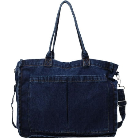 CoCoMangos Denim Tote Bag  Large Capacity Jean Purses for Women Denim Crossbody Handbags